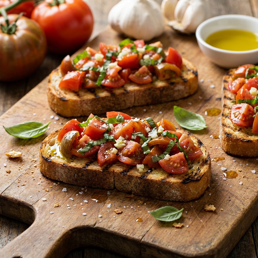 Bruschetta de Tomate e Manjericão