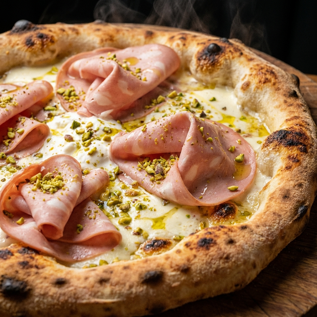 Pizza de Mortadela de Pistache